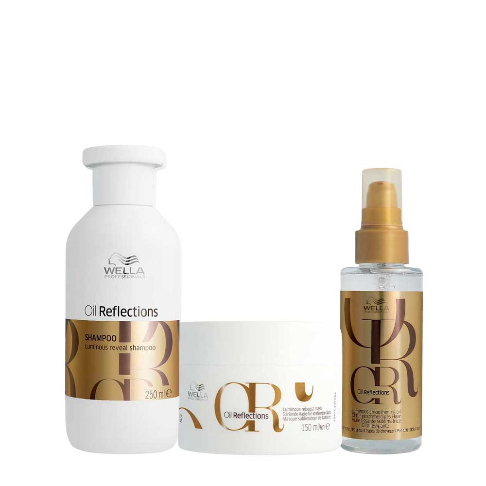 Wella Oil Reflections Luminous Reveal Shampoo250ml Mask150ml Smoothing Oil100ml