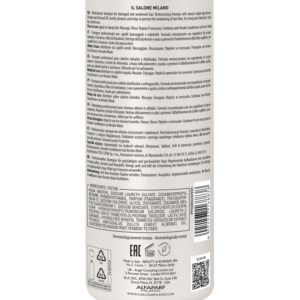 Il Salone Milano Keratin Shampoo 500ml - shampoo per capelli danneggiati