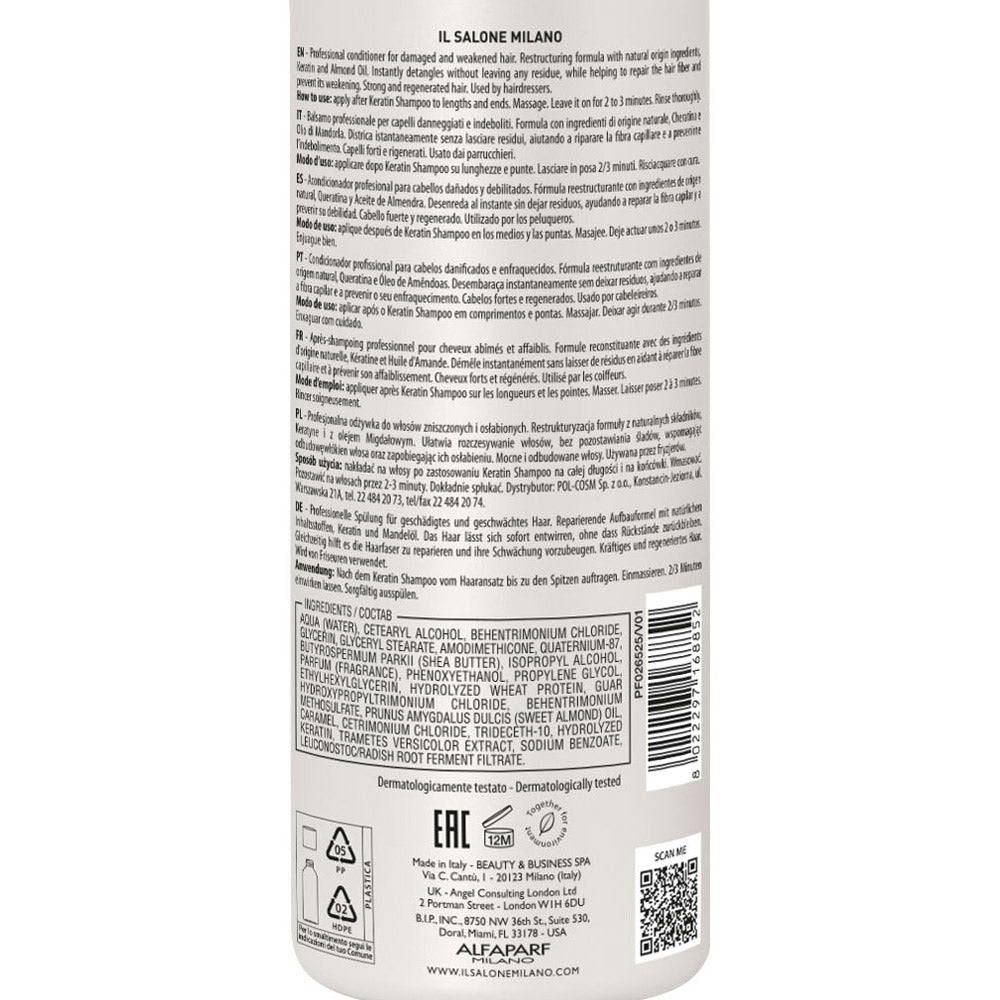 Il Salone Milano Keratin Conditioner 500ml - balsamo per capelli danneggiati