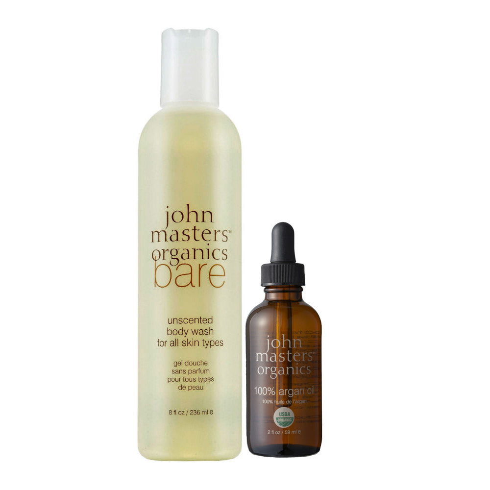 John Masters Organics Bare Unscented Body Wash 236ml Argan Oil 100% 59ml