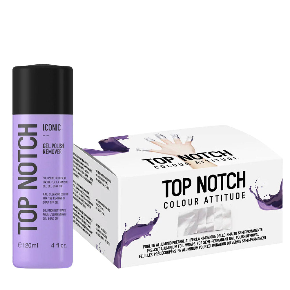 Mesauda Top Notch Iconic Gel Polish Remover 120ml  Fogli Rimozione smalto 100 pz