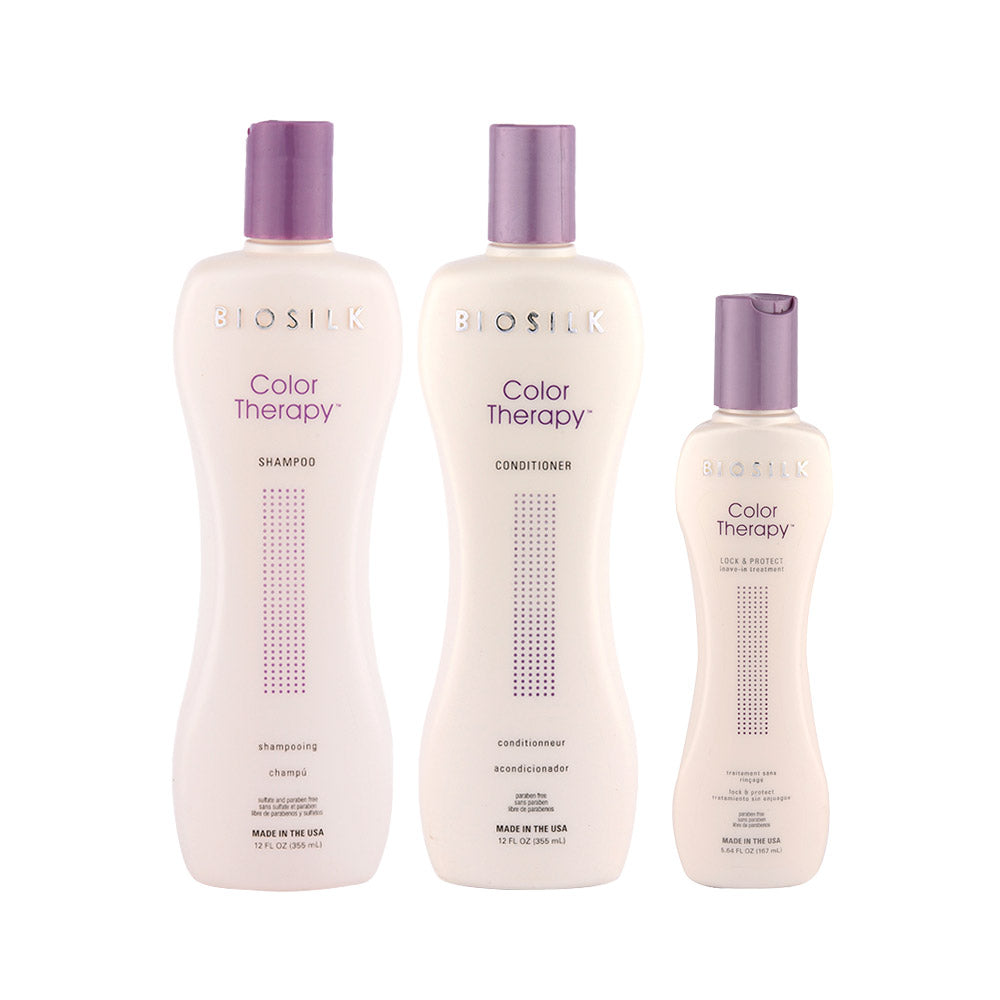 Biosilk Color Therapy Shampoo 355ml Conditioner 355ml  Leave In Treatment 167ml