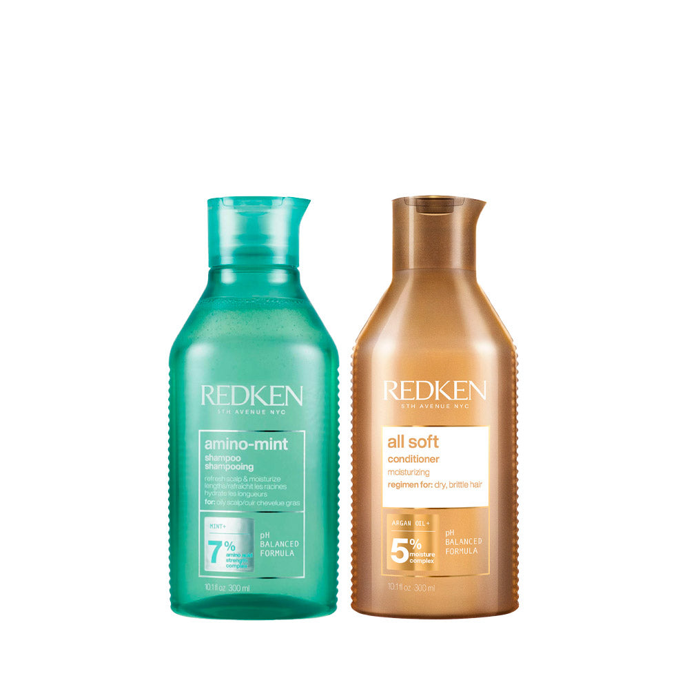 Redken Amino Mint Shampoo 300ml All Soft Conditioner 300ml
