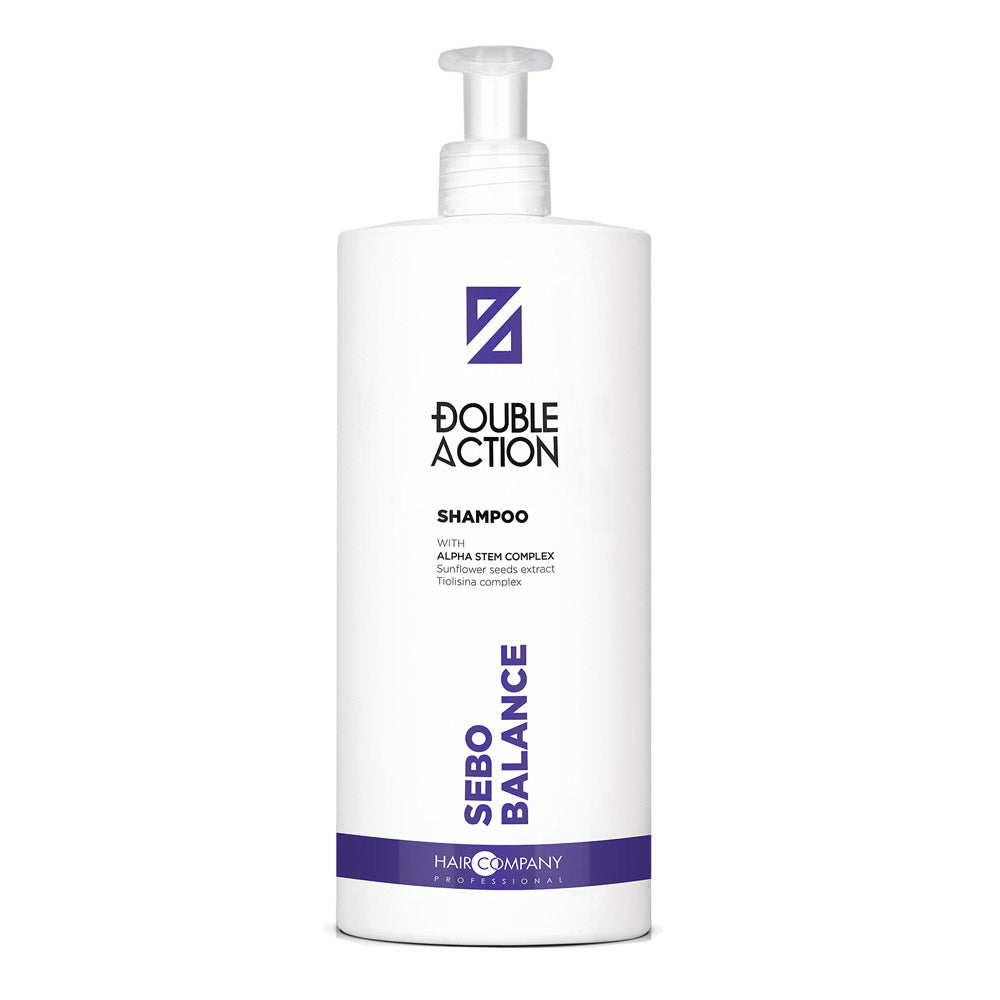 Hair Company Double Action Sebo Balance Shampoo 1000ml  - shampoo antisebo