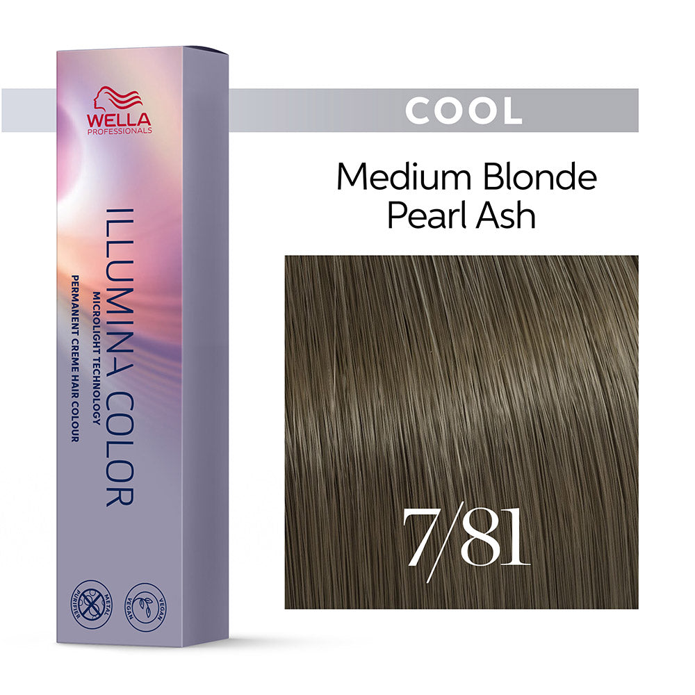 Wella Illumina Color 7/81 Biondo Medio Perla Cenere 60ml -colorazione permanente