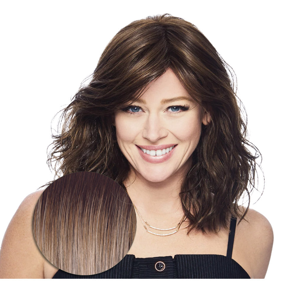 Hairdo Courtside Waves RL19/23SS Biondo Chiaro Cenere con Radice Castana - parrucca taglio medio