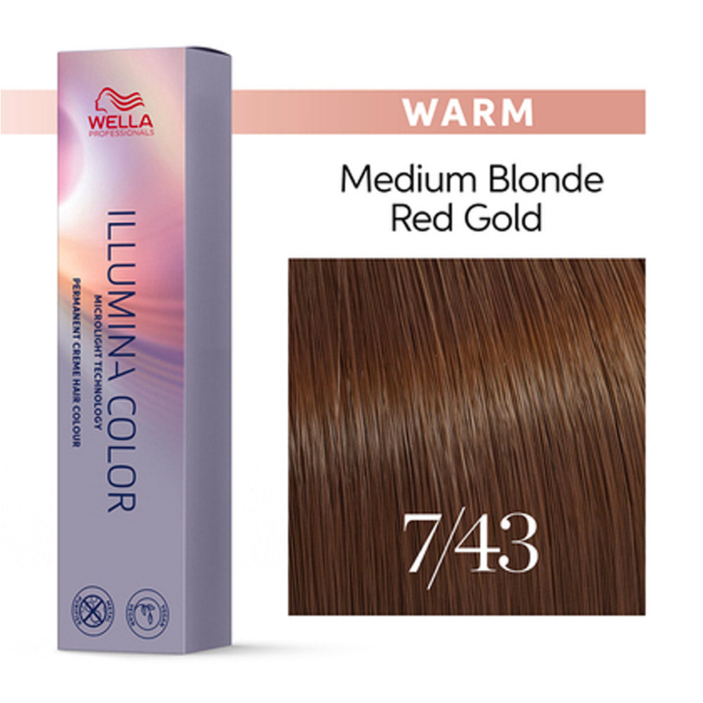 Wella Illumina Color 7/43 Biondo Medio Rame Dorato 60ml - colorazione permanente