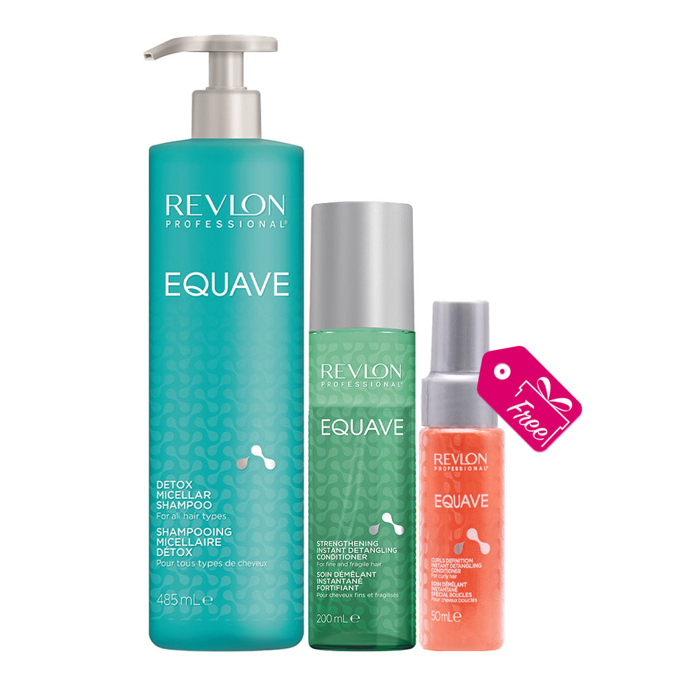 Revlon Equave Detox Micellar Shampoo 485ml Conditioner 200ml + Conditioner 50ml OMAGGIO