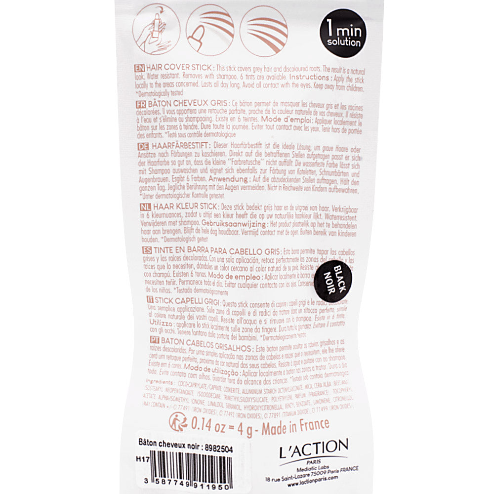 Sibel L'Action Paris Hair Cover Stick Nero 4gr   - stick correttore capelli