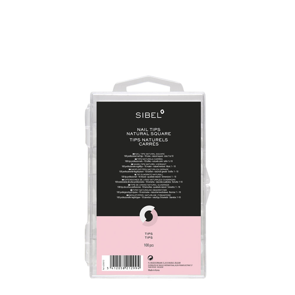 Sibel Nail Tips Quadrati 100 pc - tips naturali
