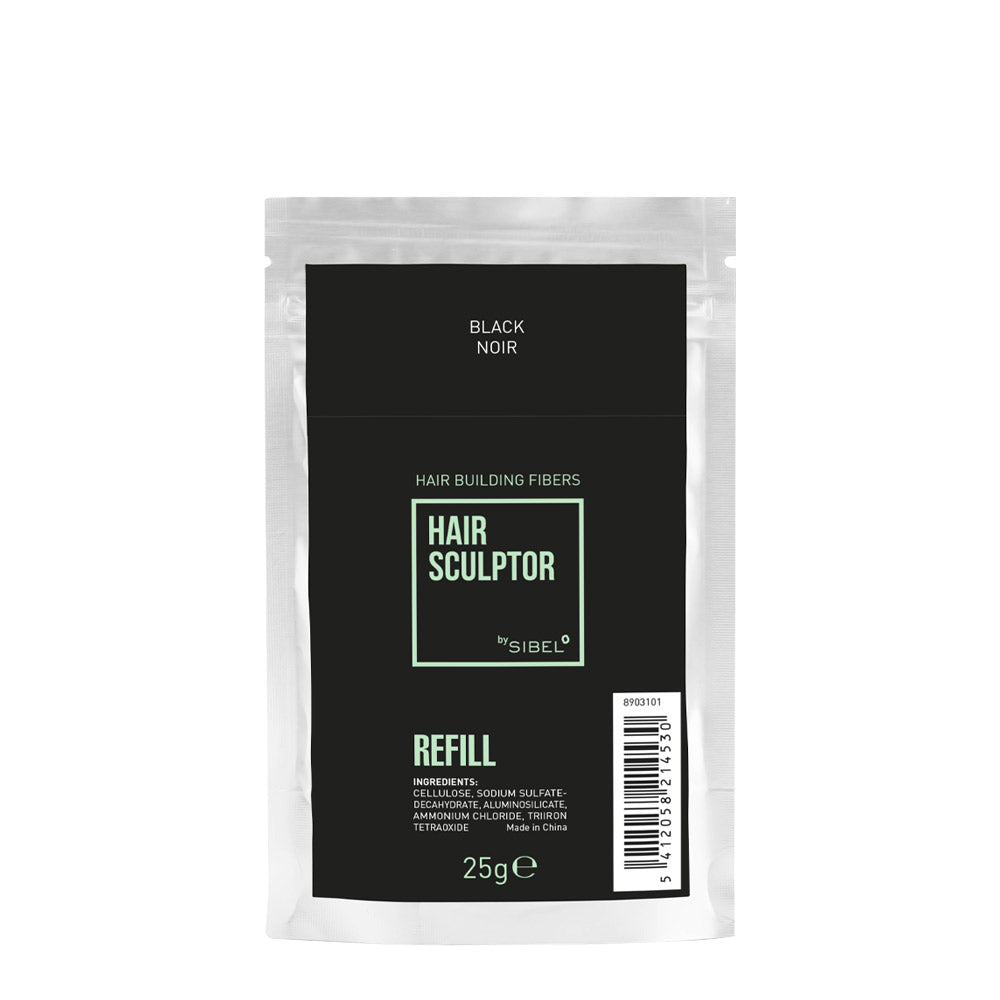 Sibel Hair Sculptor Hair Building Fibers Black Refill 25gr - ricarica fibre
