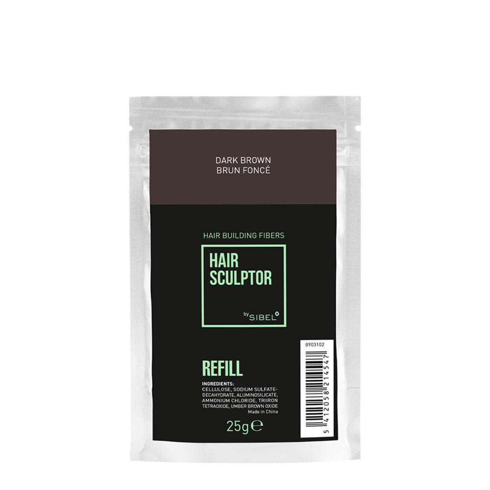 Sibel Hair Sculptor Hair Building Fibers Dark Brown Refill 25gr - ricarica fibre