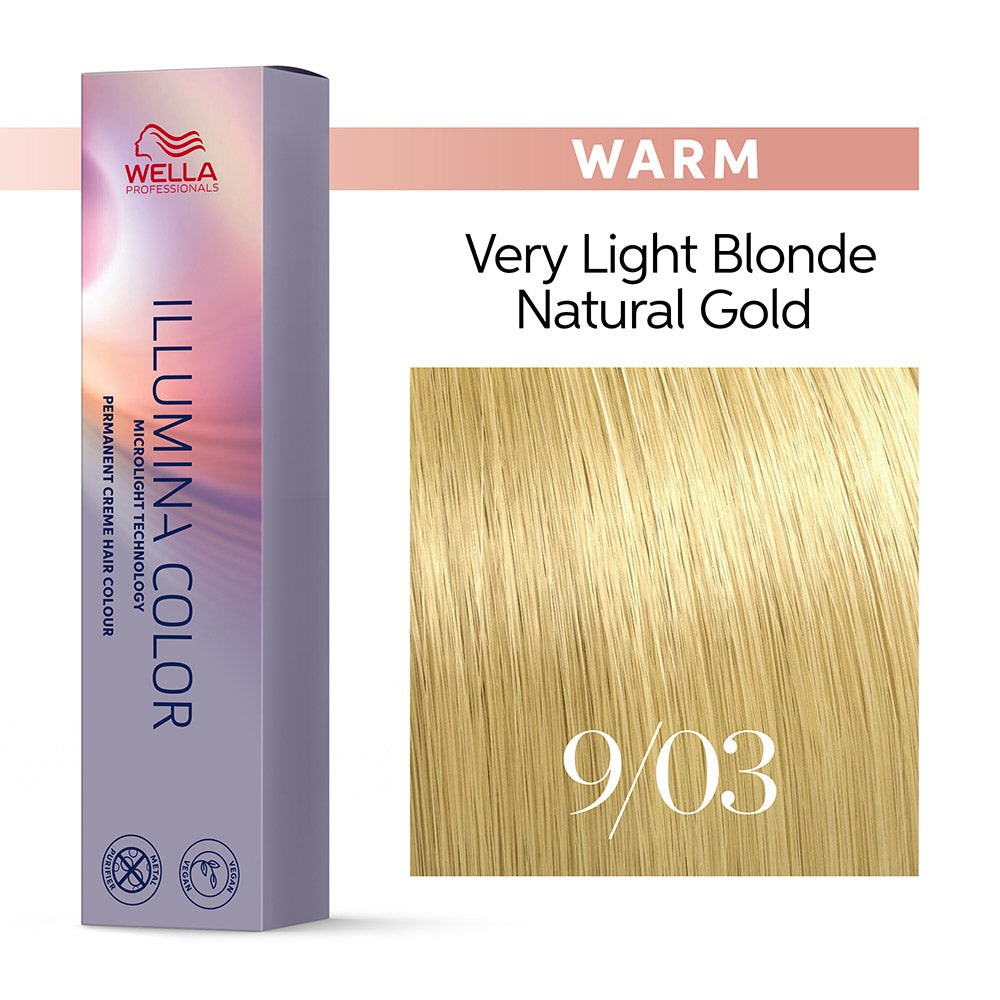 Wella Illumina Color 9/03 Biondo Chiarissimo Naturale Dorato 60ml