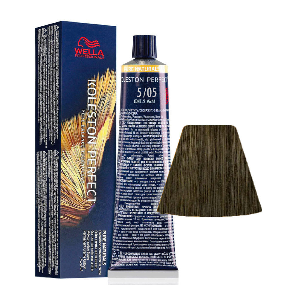 Wella Koleston Perfect Pure Naturals 5/05 Castano Chiaro Naturale Mogano 60ml