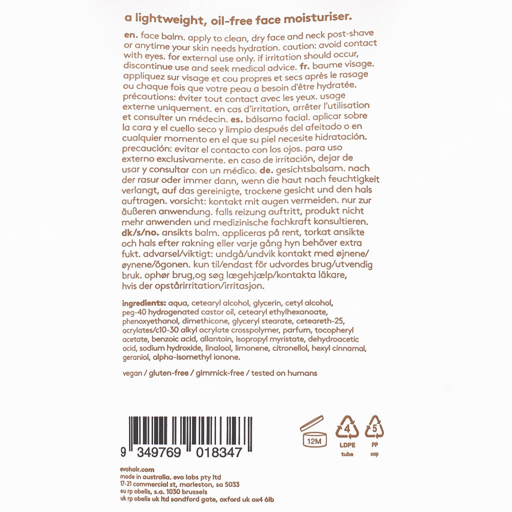 Evo Winners Face Balm 150ml - crema idratante viso