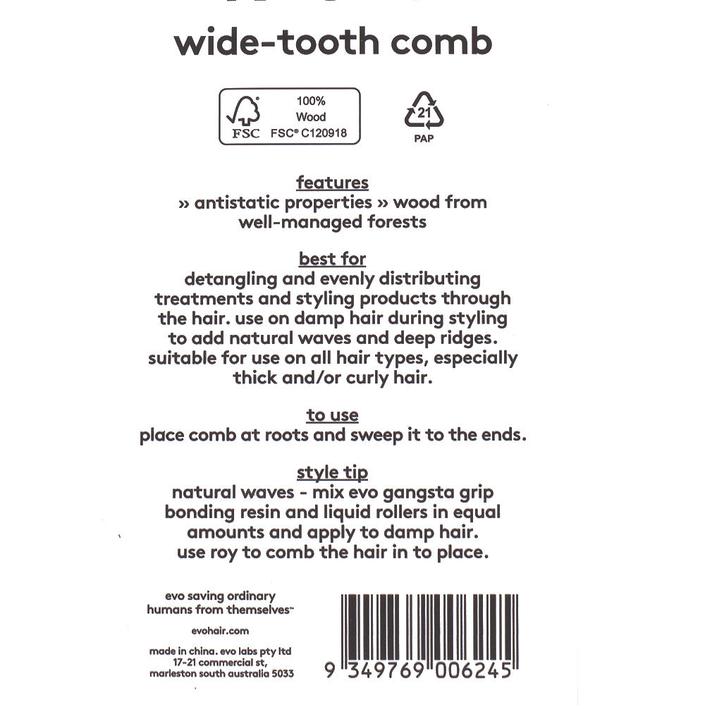 Evo Roy Wide-Tooth Comb - pettine a denti larghi