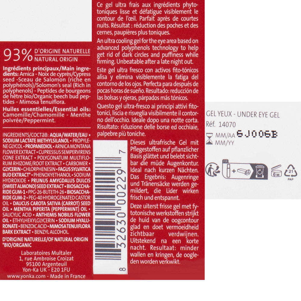 Yonka For Men Gel Yeux 15ml - crema contorno occhi
