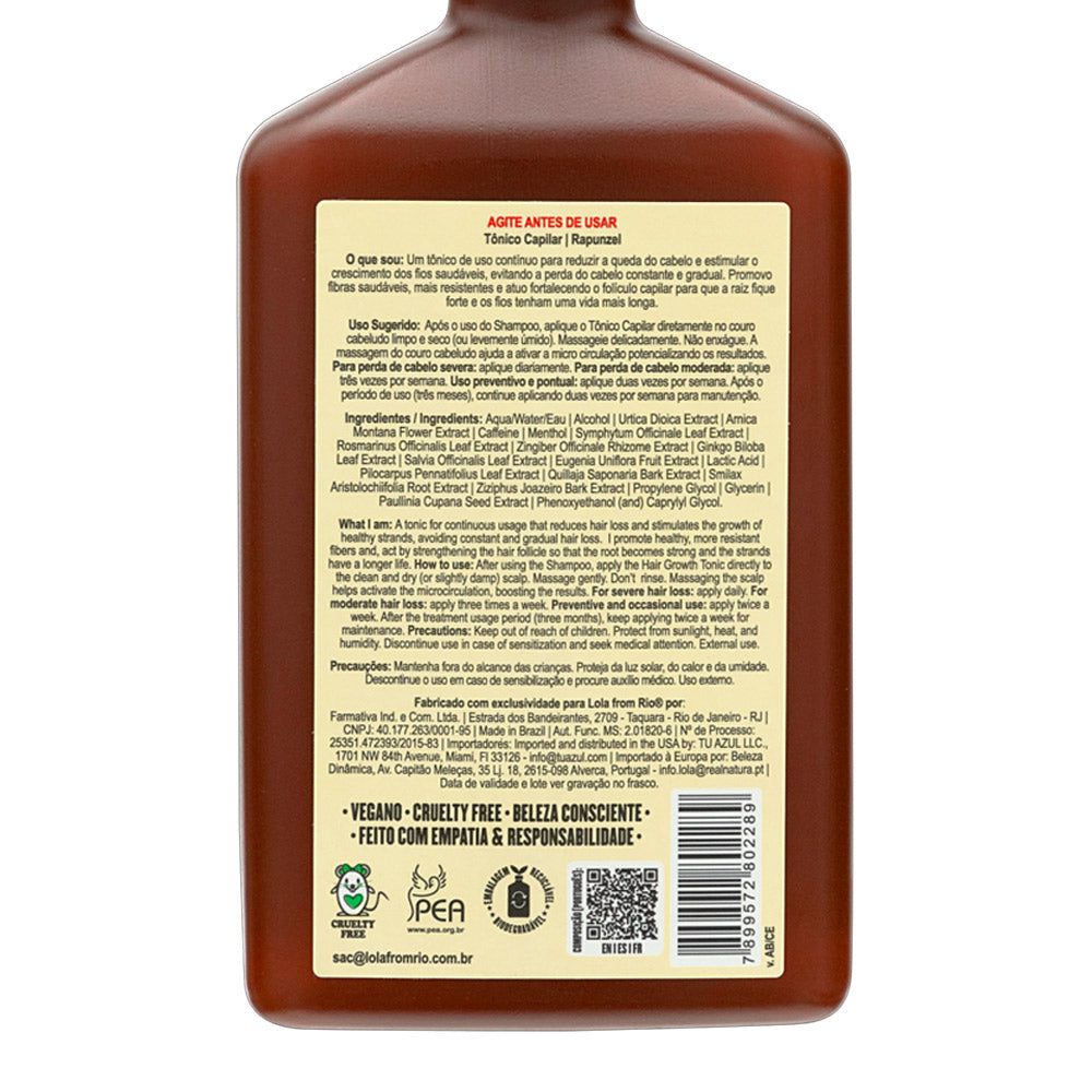 Lola From Rio Rapunzel Tonico do Crescimento 250ml - tonico anticaduta