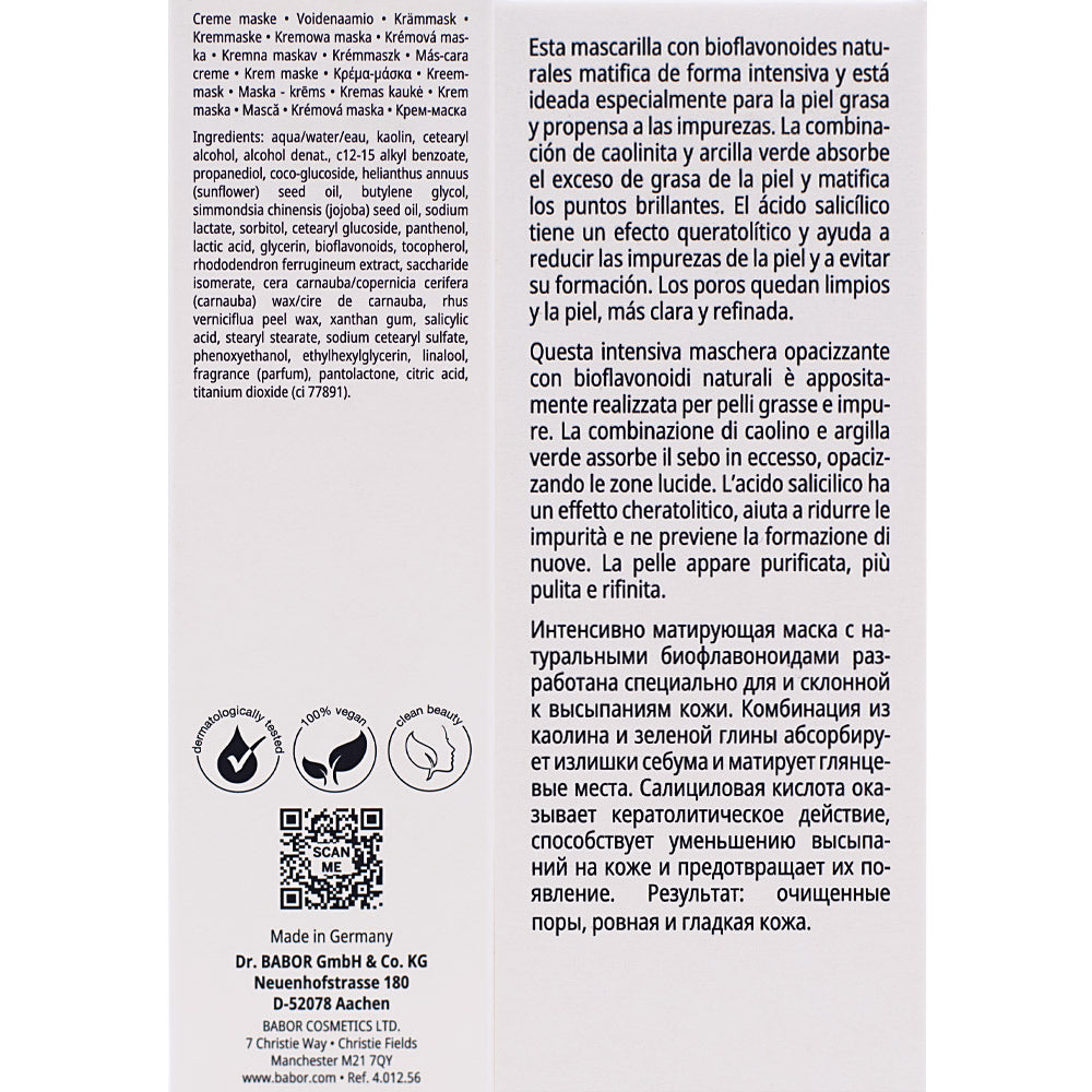 Babor Skinovage Purifying Mask 50ml - maschera viso intensiva purificante