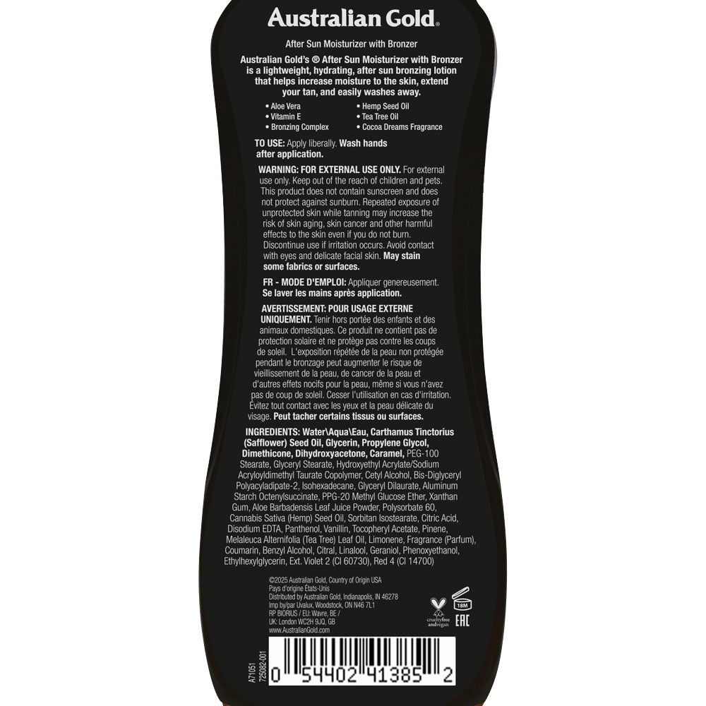 Australian Gold After Sun Moisturizer With Bronzer 237ml - doposole idratante