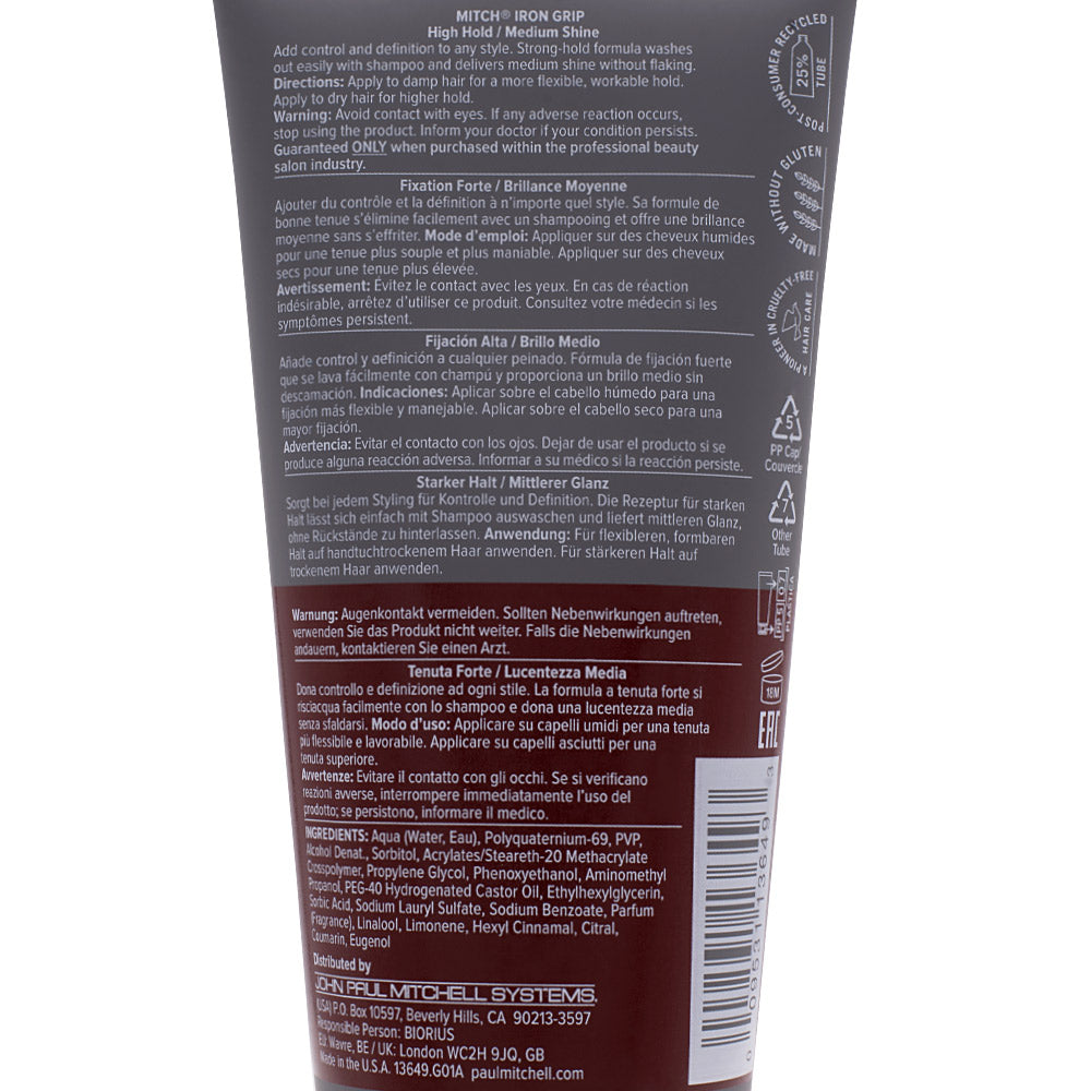 Paul Mitchell Mitch Iron Grip Strong Hold Gel 150ml - gel tenuta forte