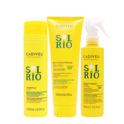 Cadiveu Sol Do Rio Professional Shampoo 250ml Re-Charge Protein Mask 250ml Beach Waves Leave-In Conditioner 215ml