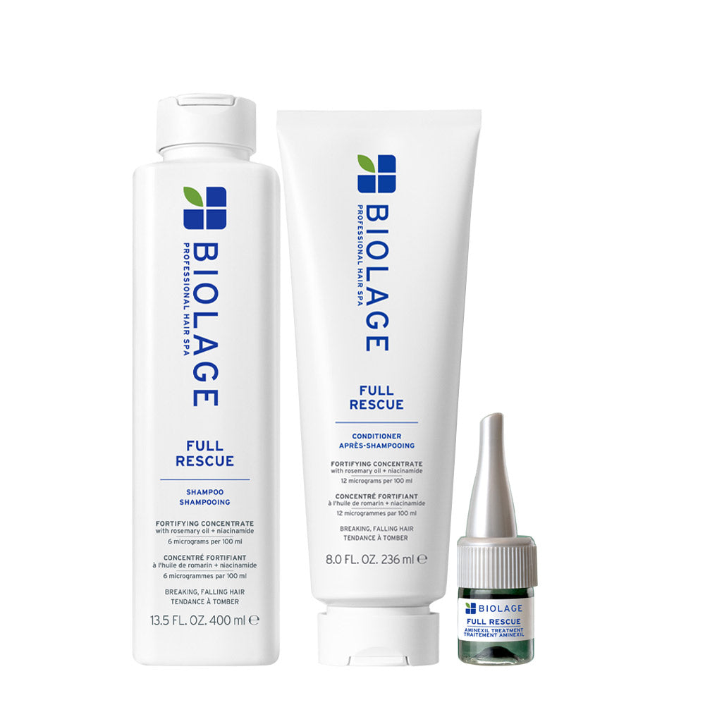 Biolage Professional Hair Spa Full Rescue Shampoo 400ml Conditioner 236ml Aminexil 6x10ml