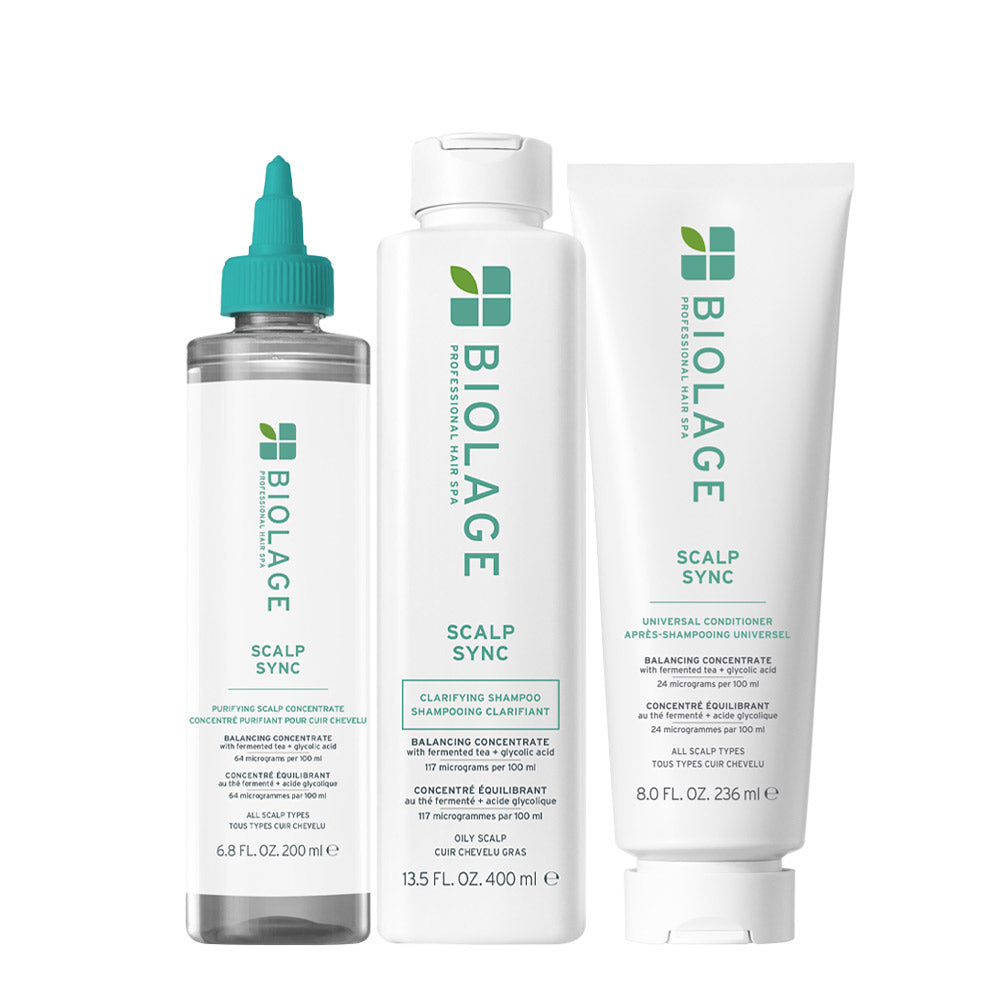 Biolage Professional Hair Spa Pre- Shampoo 200ml Clarifying Shampoo 400ml Condtioner 236ml - cute grassa