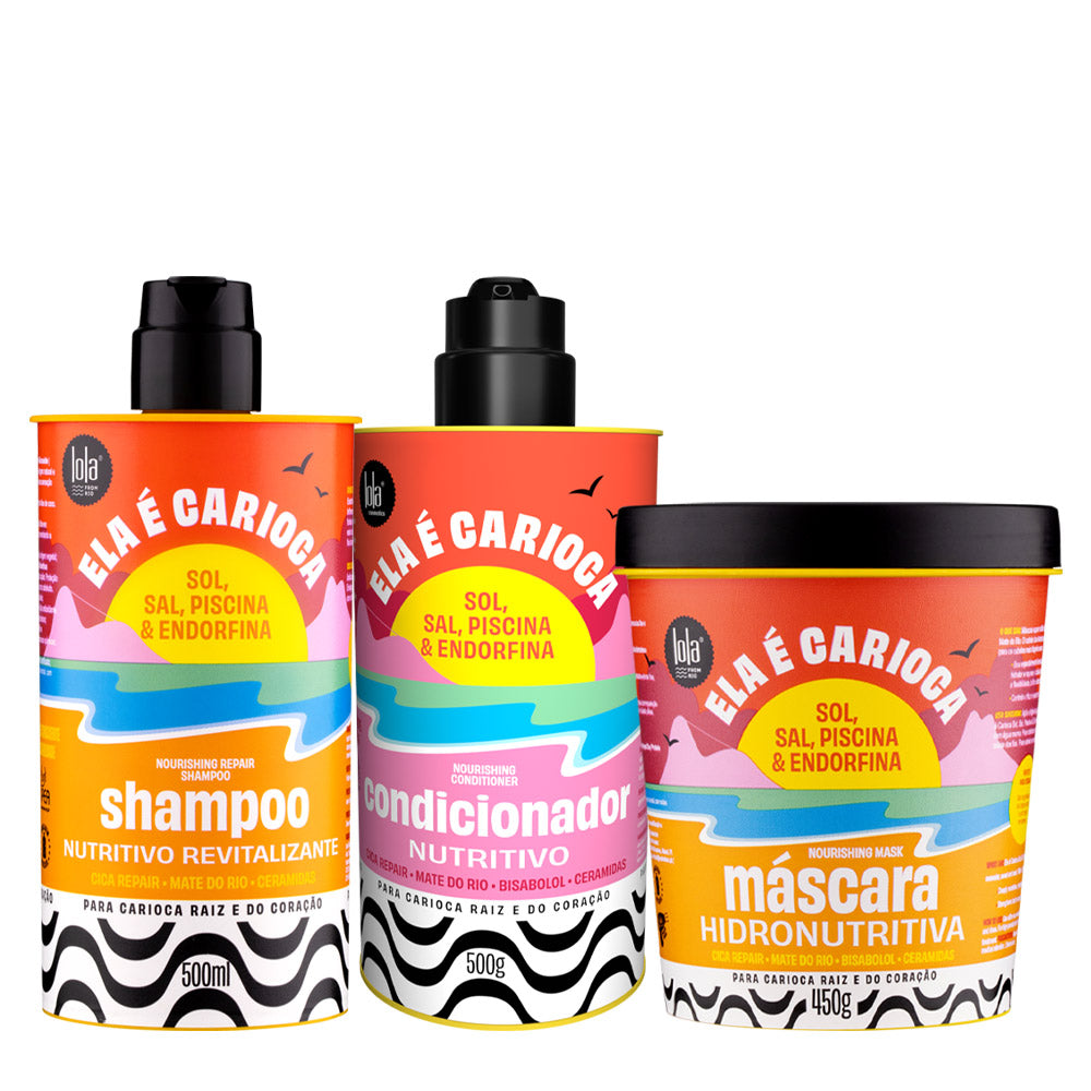 Lola From Rio Ela É Carioca Shampoo Condicionador 500ml  Máscara 450gr