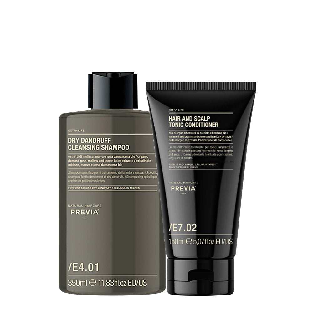 Previa ExtraLife Dry Dandruff Cleasing Shampoo 350ml  Hair and Scalp Tonic Conditioner 150ml
