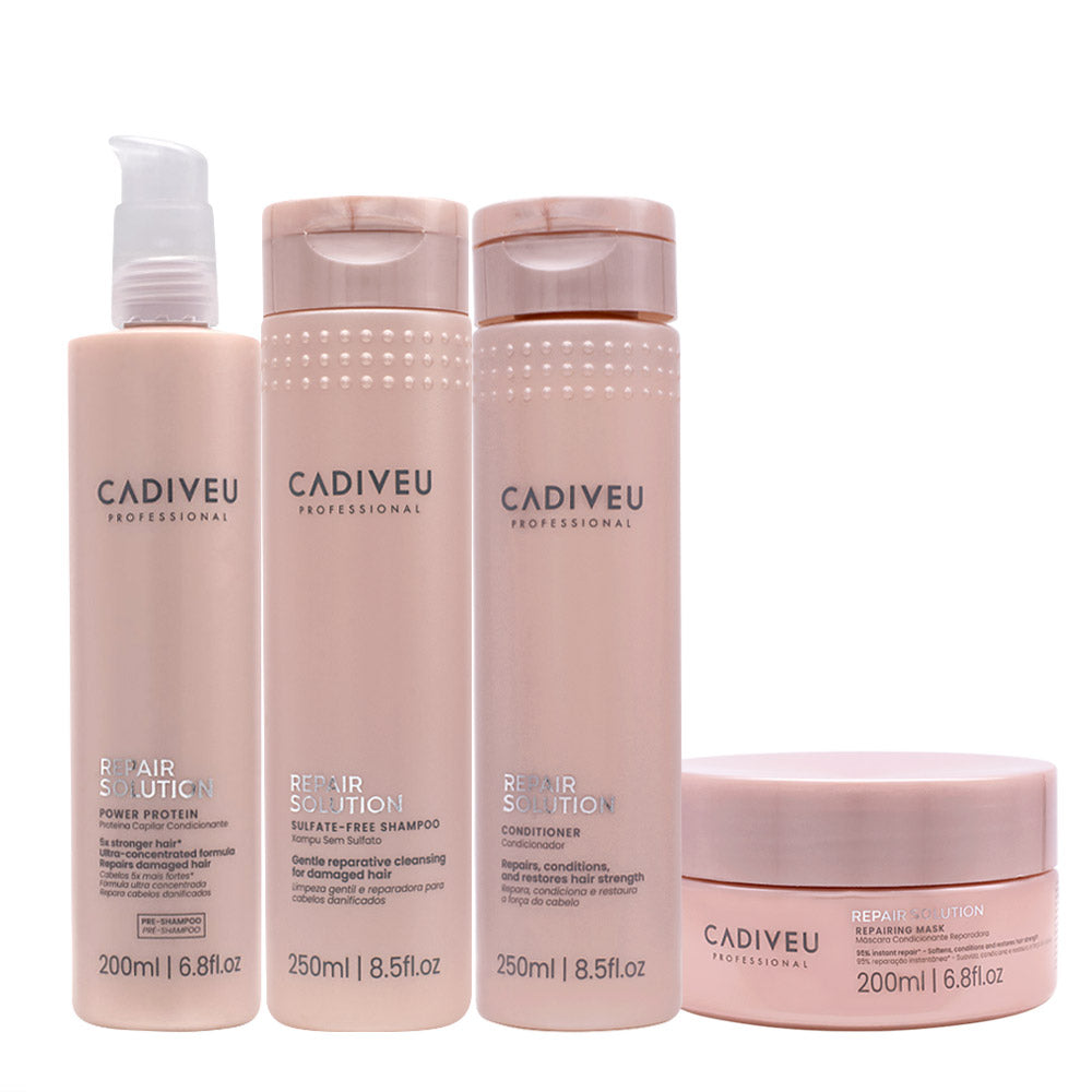 Cadiveu Professional Repair Solution Power Protein 200ml Shampoo 250ml Conditioner 250ml Mask 200ml