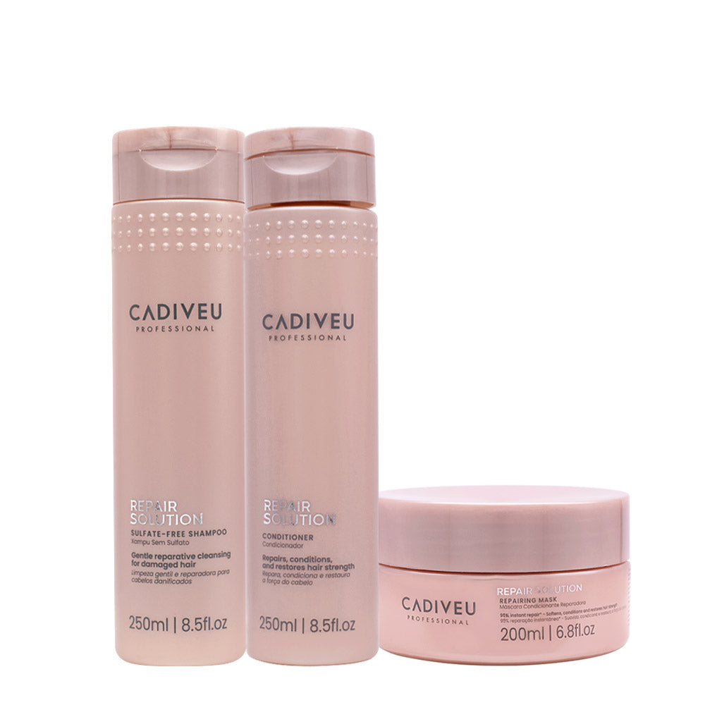 Cadiveu Professional Repair Solution Shampoo 250ml Conditioner 250ml Mask 200ml