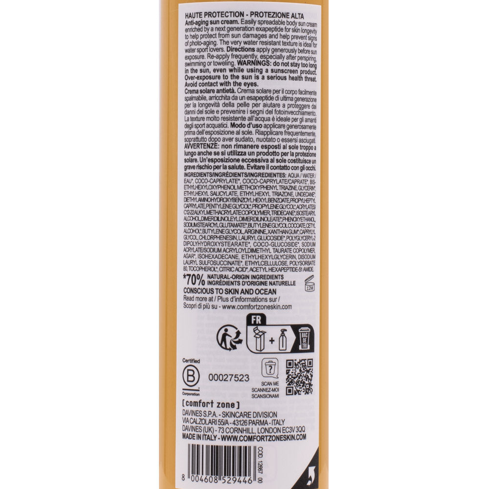 Comfort Zone Sun Soul Cream SPF 50 150ml - crema solare anti-età viso e corpo