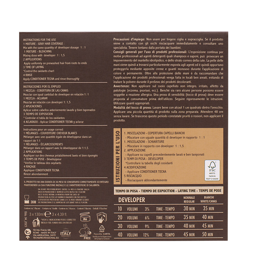 9.32 Biondo Chiarissimo Oro Naturale Tecna NCC Biorganic Acid Color 3x130ml
