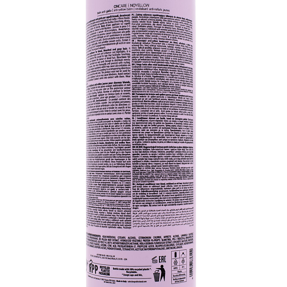 Selective Professional On Care No Yellow Balm 1000ml - balsamo anti giallo