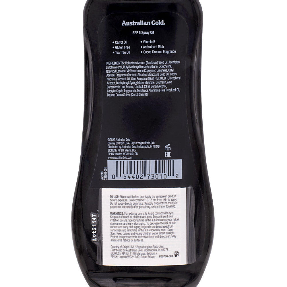 Australian Gold Spf6 Hydrating Spray Oil Sunscreen 237ml