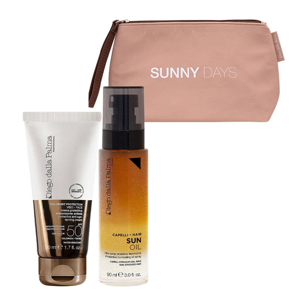 Diego dalla Palma Face Protective Anti-Age Tanning Cream SPF50 50ml Sun Oil 90ml + Pochette OMAGGIO