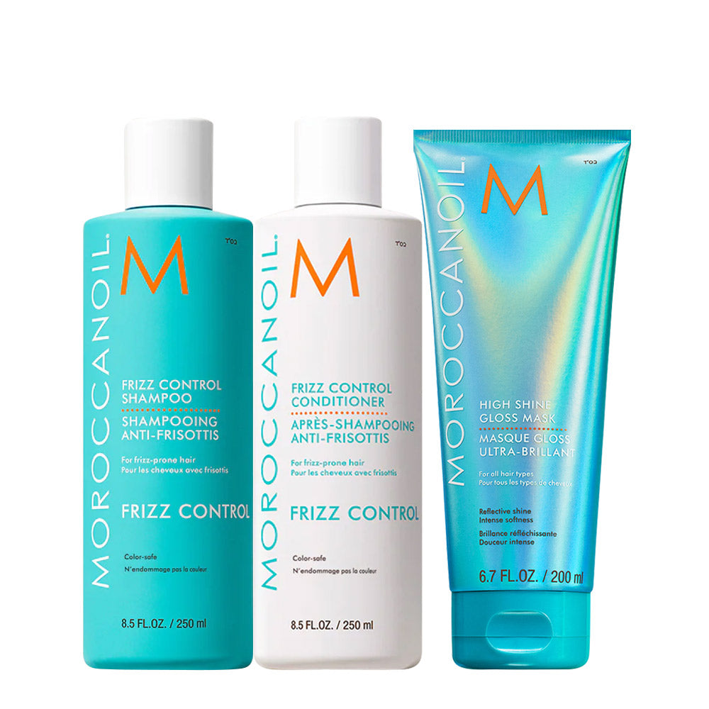 Moroccanoil Frizz Control Shampoo 250ml  Conditioner 250ml High Shine Gloss Mask 200ml