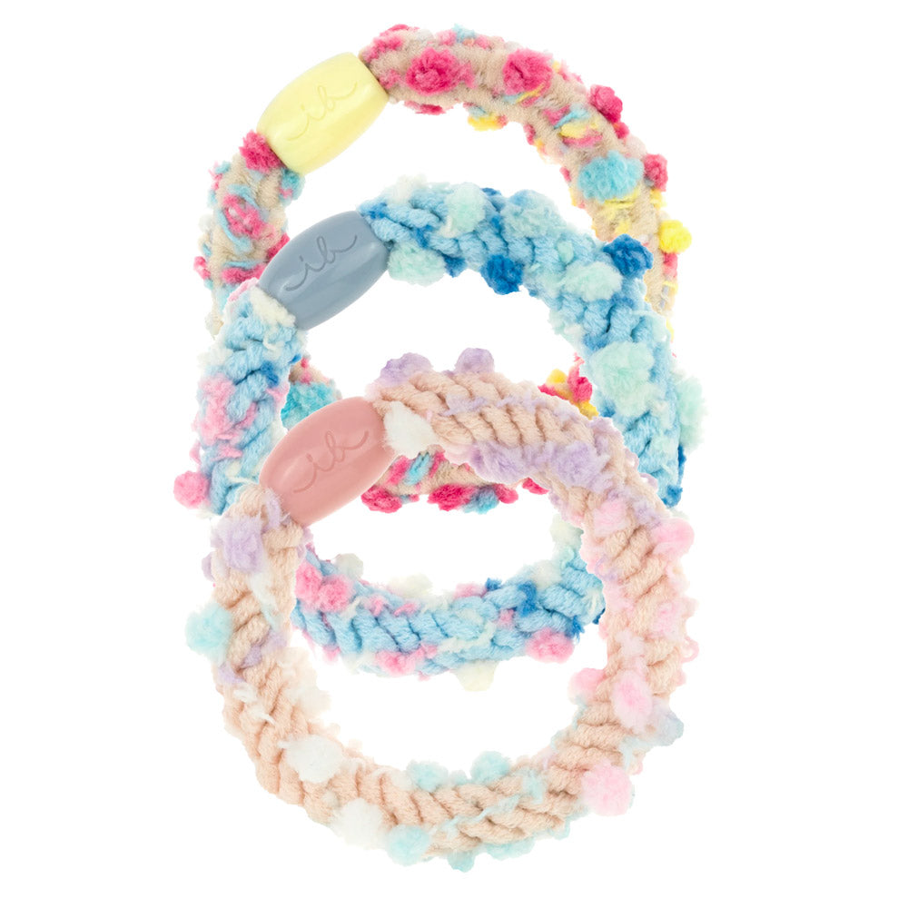 Invisibobble Twistar Kids Happy Healty Hair Pom Pom Tie 3pz - elastici in tessuto per bambini