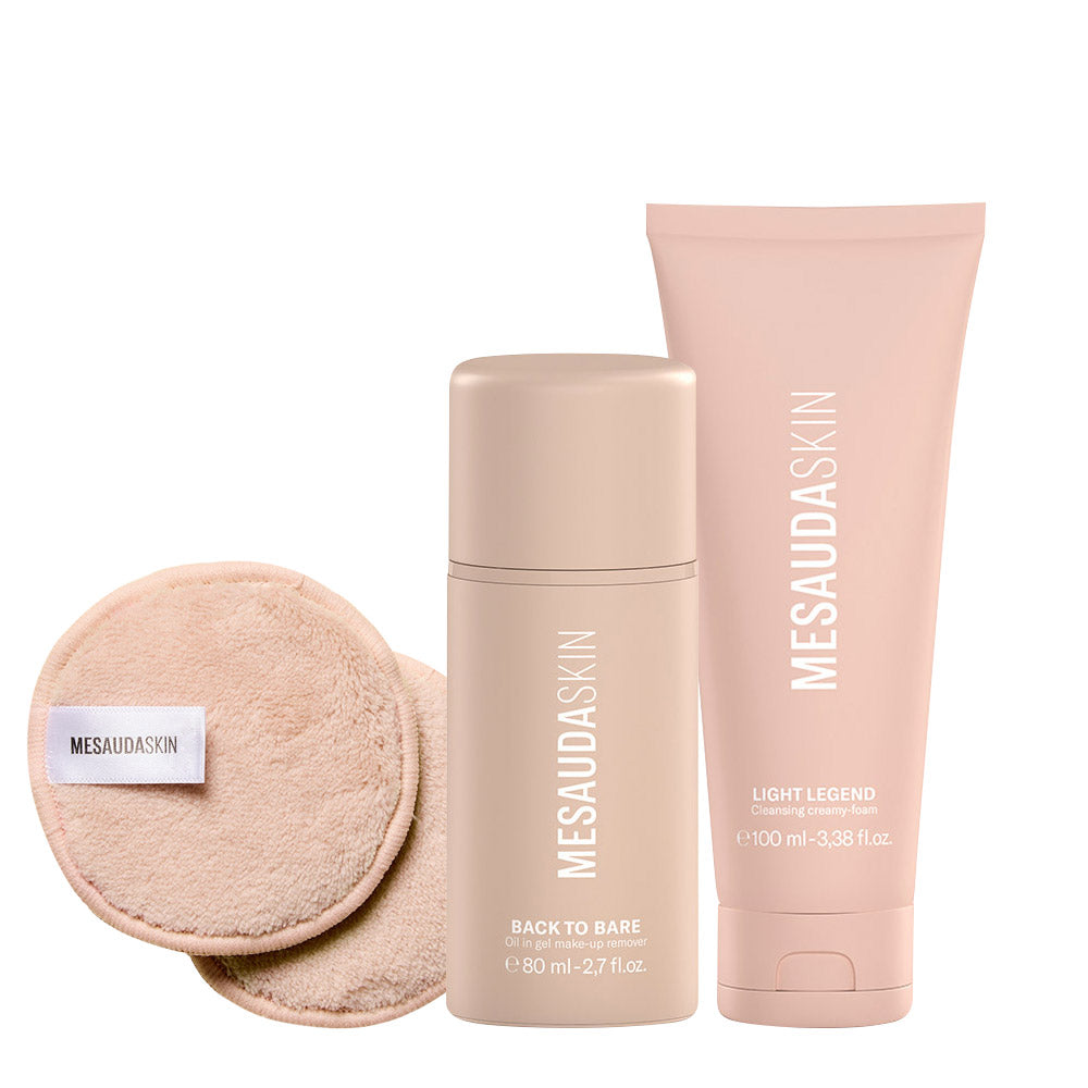 Mesauda Beauty Make-Up Remover Pads 2pz Back To Bare Oil In Gel 80ml Cleansing Creamy-Foam 100ml