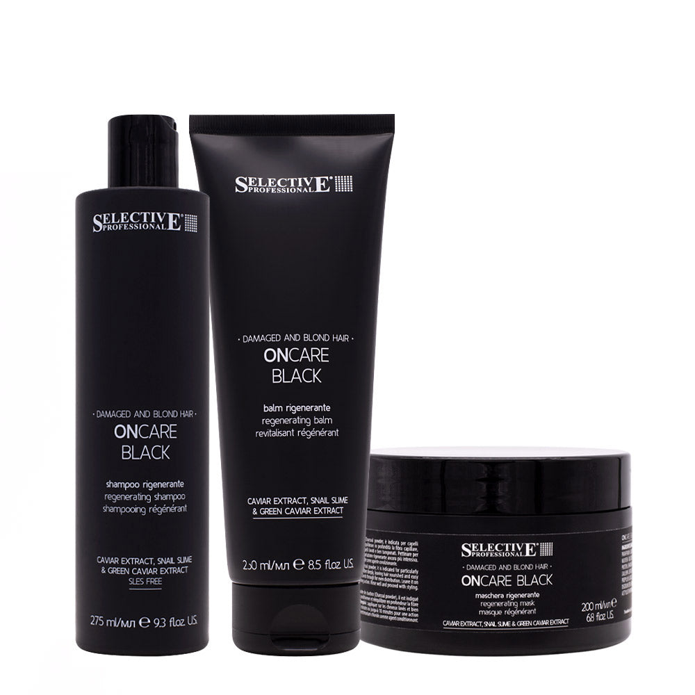 Selective Professional On Care Black Shampoo 275ml Balm 250ml Mask 200ml