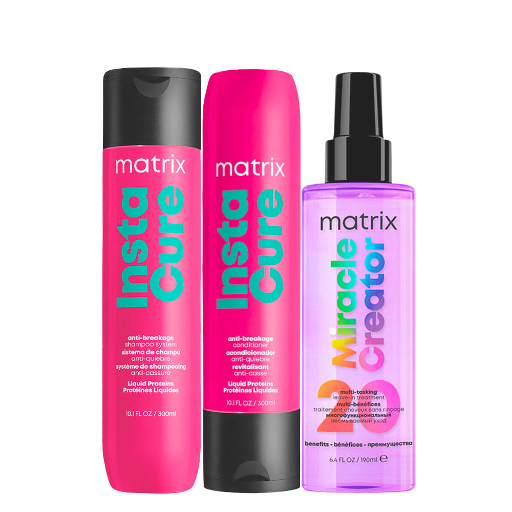Matrix Haircare Instacure Shampoo 300ml Conditioner 300ml Miracle Creator 190ml