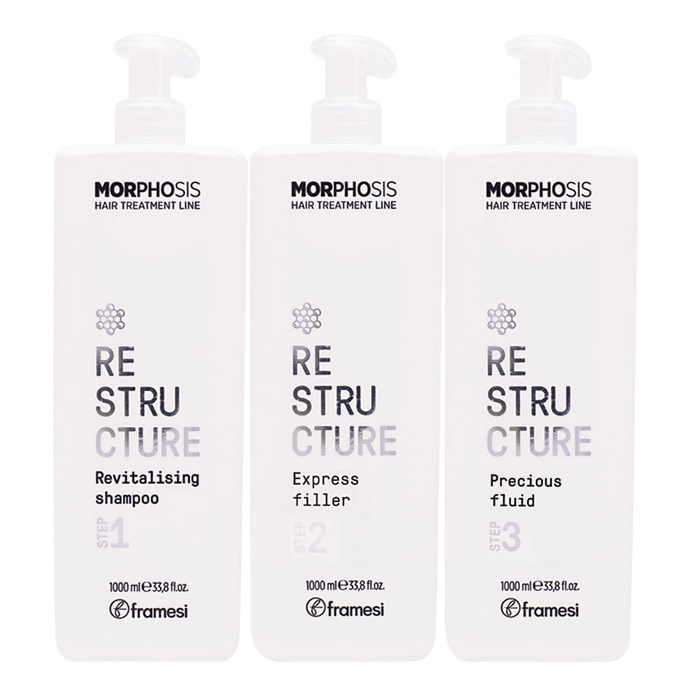 Framesi Morphosis Restructure Revitalizing Shampoo Step 1 1000ml + Express Filler Step 2 1000ml + Fluid Step 3 1000ml