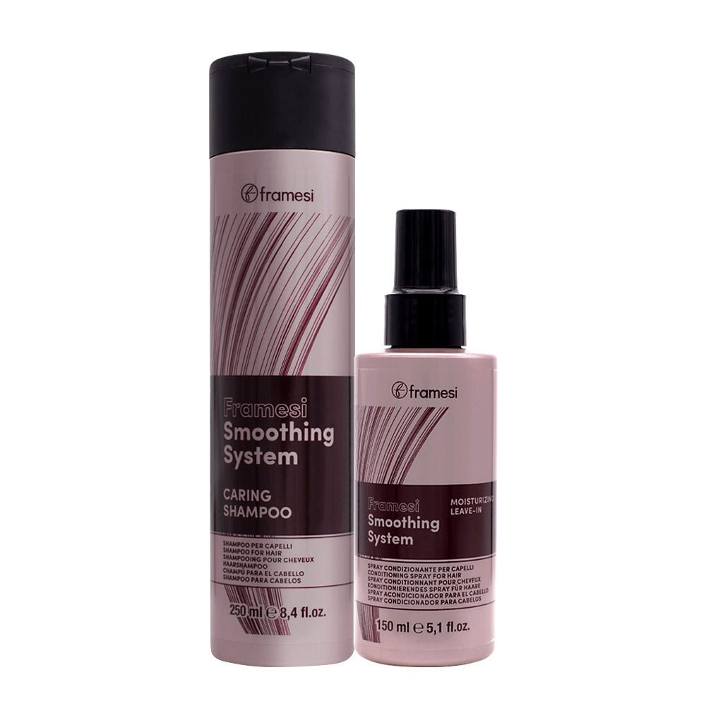 Framesi Smoothing System Caring Shampoo 250ml Moisturizing Leave In 150ml