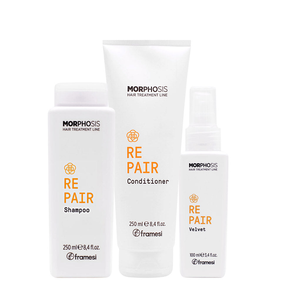 Framesi Morphosis Repair Shampoo 250ml Conditioner 250ml Velvet 100ml