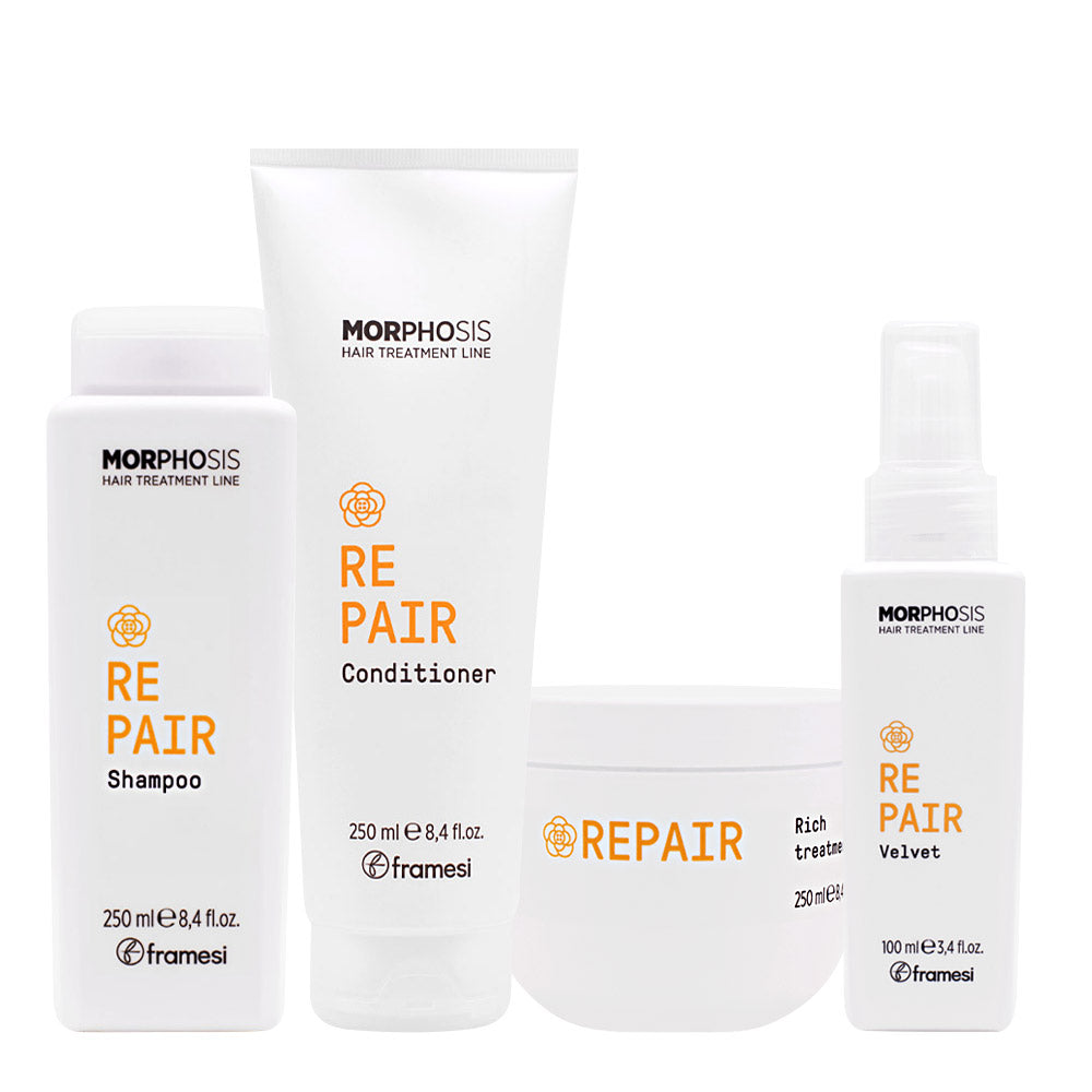 Framesi Morphosis Repair Shampoo 250ml  Conditioner 250ml  Rich Treatment 250ml Velvet 100ml