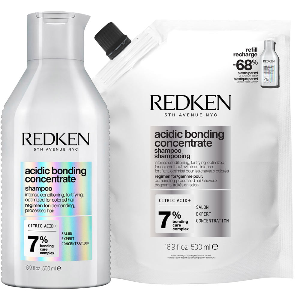 Redken Acidic Bonding Concentrate Shampoo 500ml  + Refill 500ml