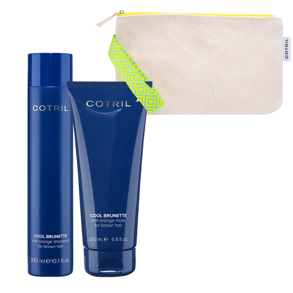 Cotril Cool Brunette Intense Anti-Orange Shampoo 300ml Mask 200ml + Pochette OMAGGIO