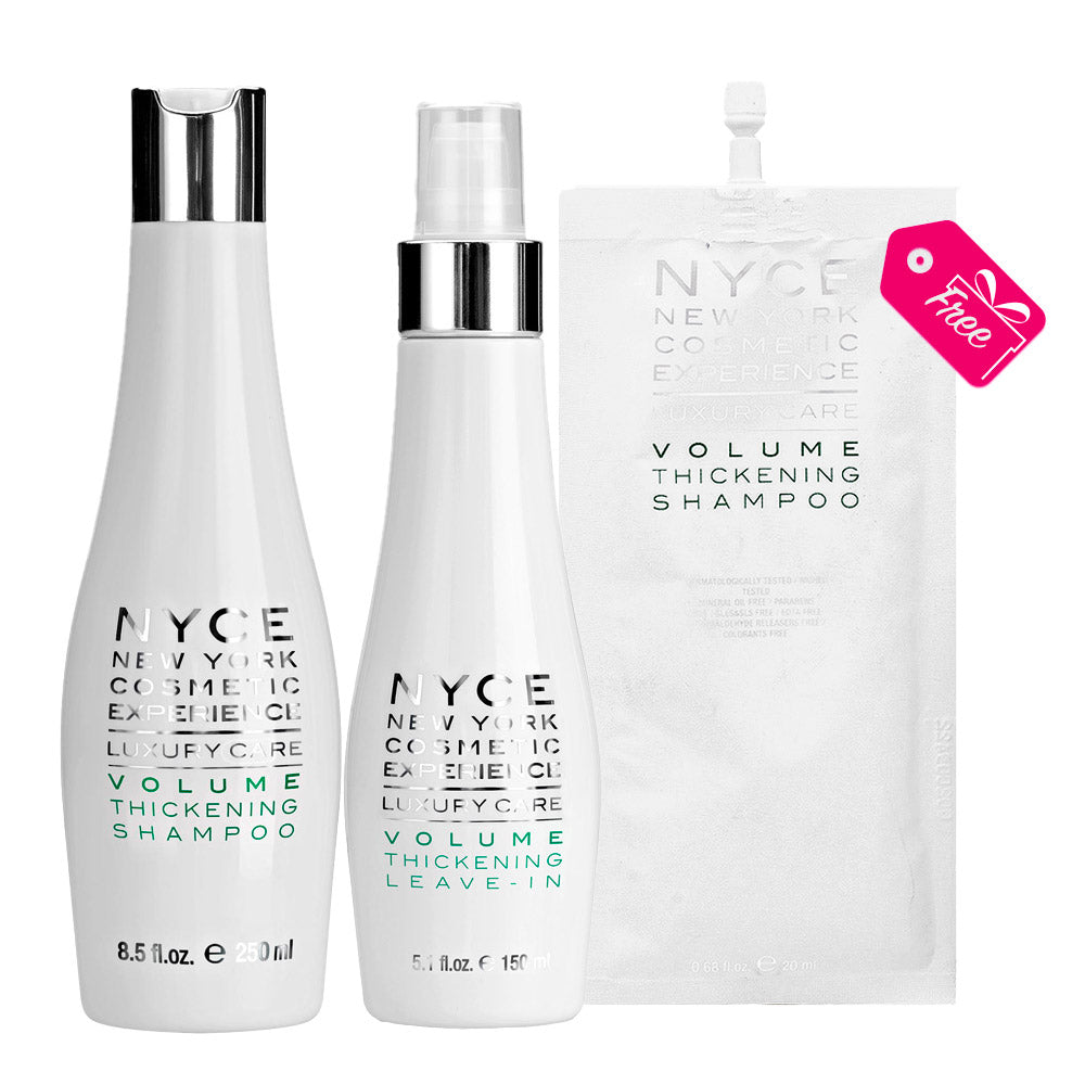 Nyce Luxury Care Volume Thickening Shampoo 250ml Leave In 150ml +  Volume Thickening Shampoo 20ml OMAGGIO