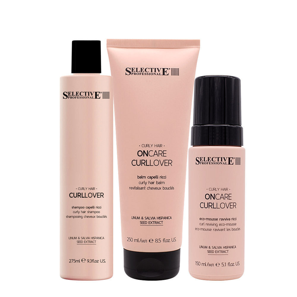 Selective Professional Curllover Shampoo 275ml Balm 250ml Mousse 150ml